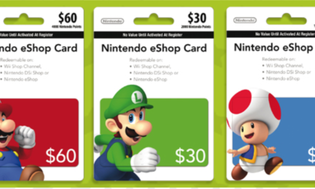 all nintendo switch gift cards