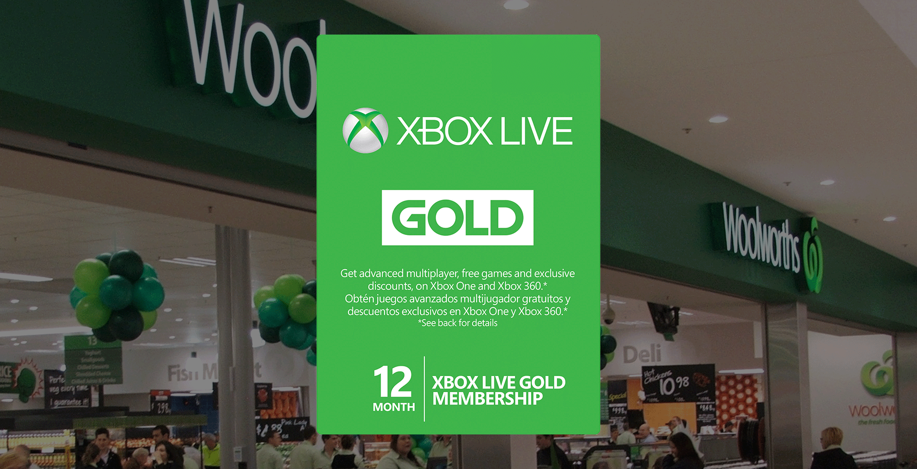 xbox live gold 12 months woolworths