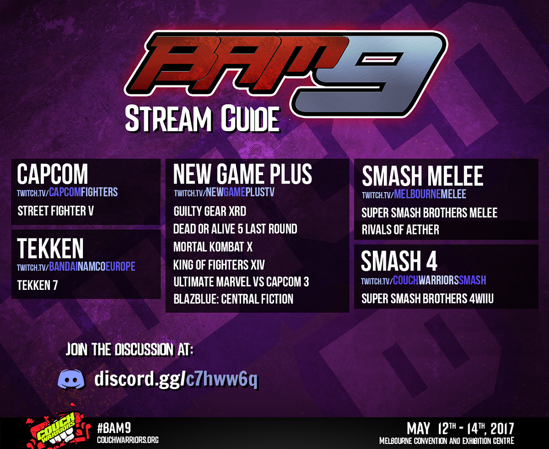 BAM9's streaming schedule.