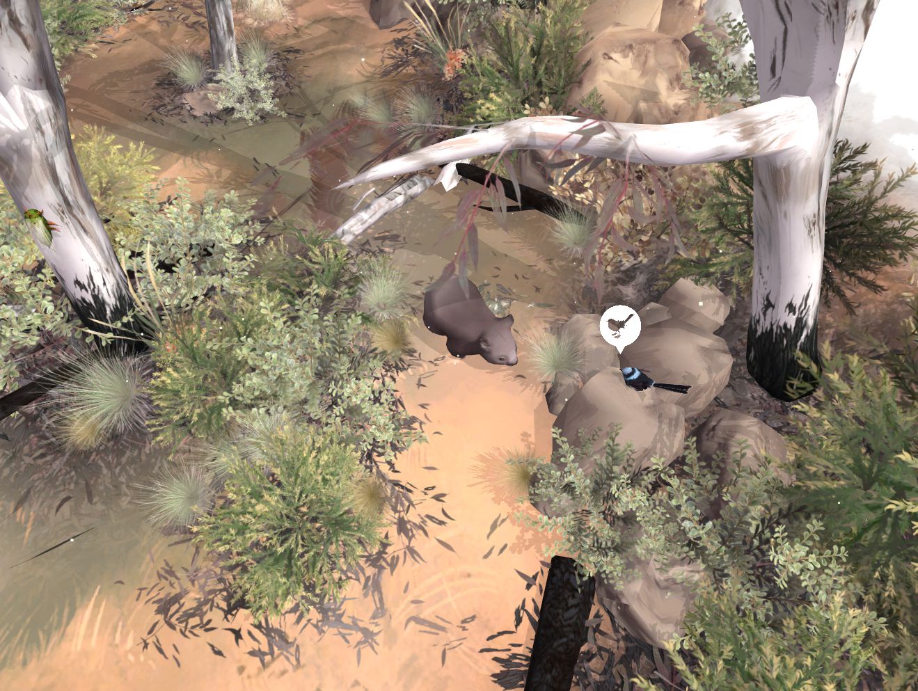 PaperBark is a game from Melbourne developer Paper House about the life of a wombat during a hot Australian bush summer.