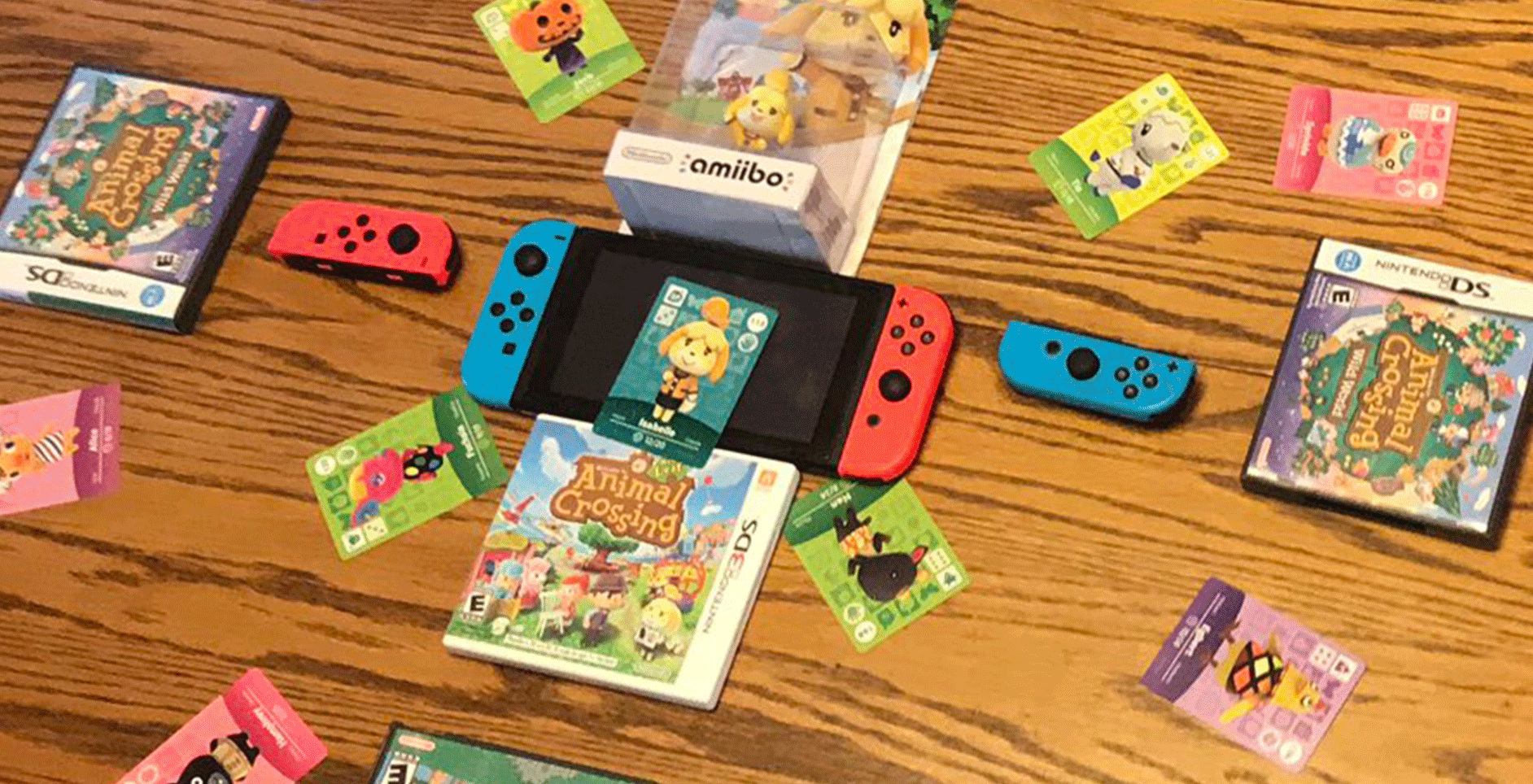 nintendo switch with animal crossing game