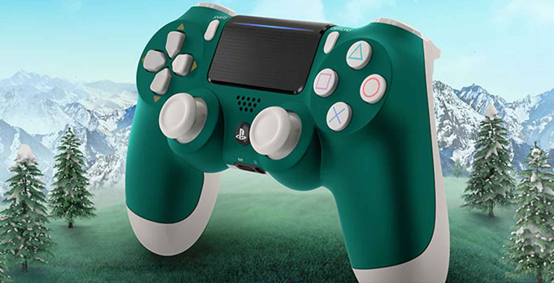 ps4 controller green and white