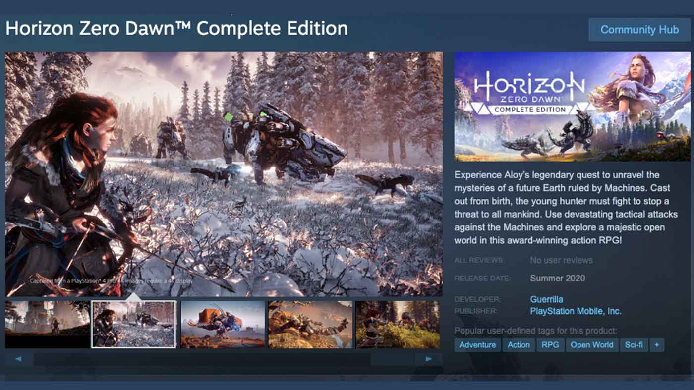 Horizon Zero Dawn is coming to PC