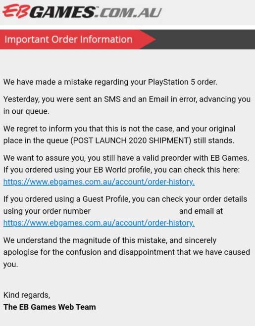 EB Games Email