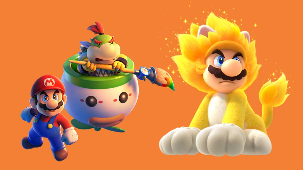 Giga Cat Mario over Cat Mario [Super Mario 3D World + Bowser's