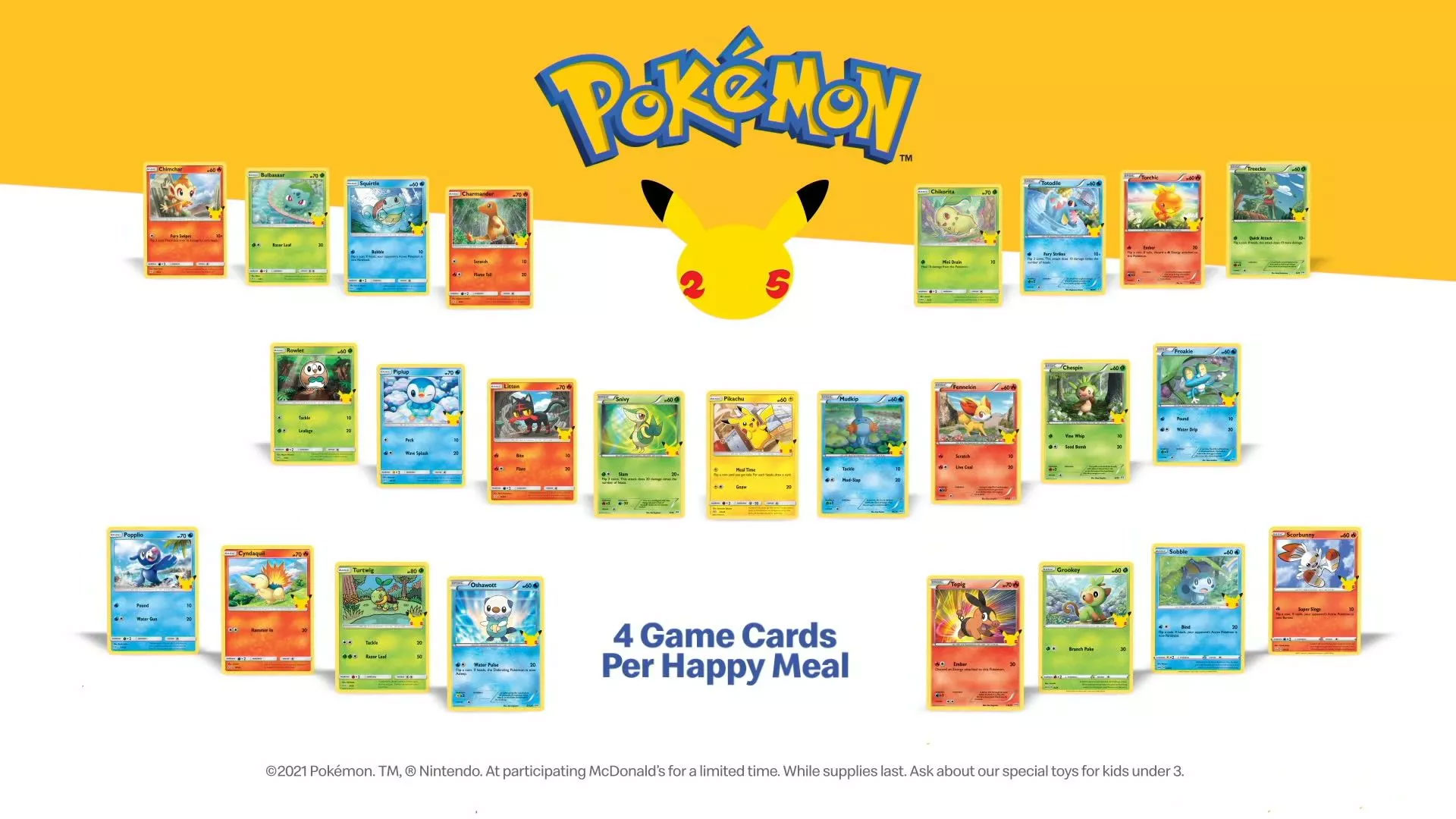 2021 McDonald's Pokemon Card Packs Full Set Of 4 New Sealed 