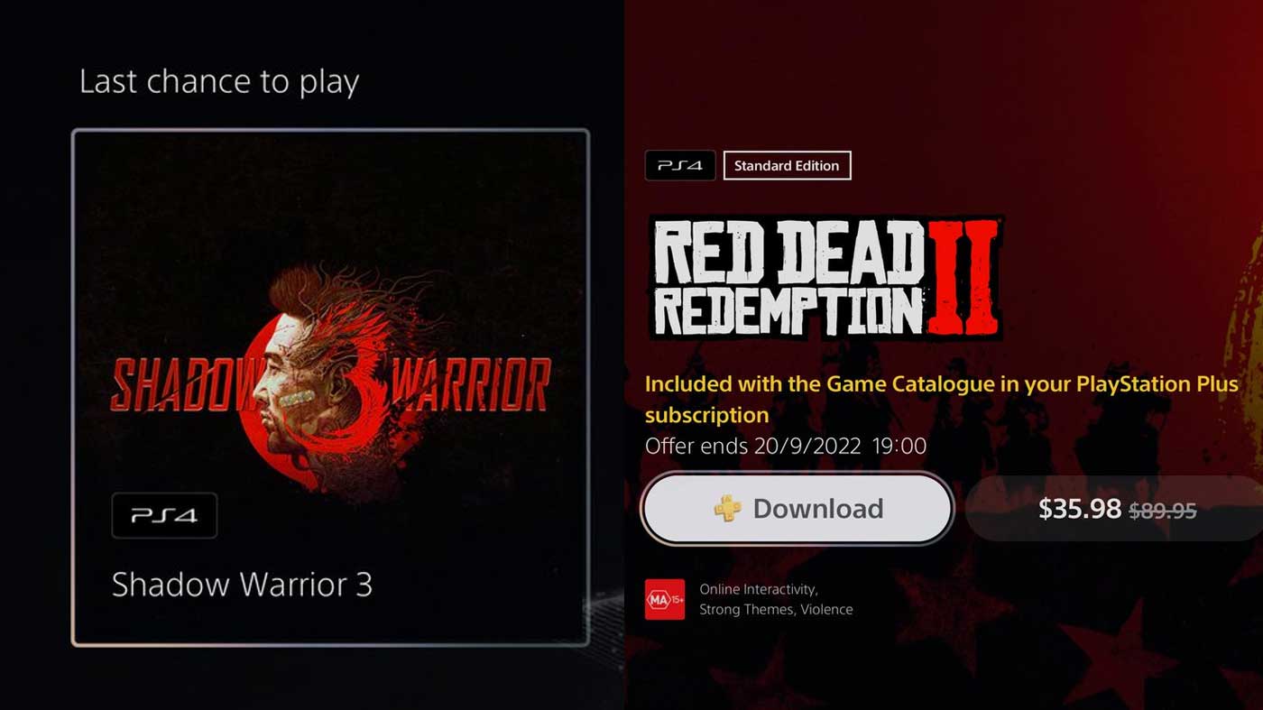 PS Plus Extra, Premium List Games Leaving Soon, Shadow Warrior 3