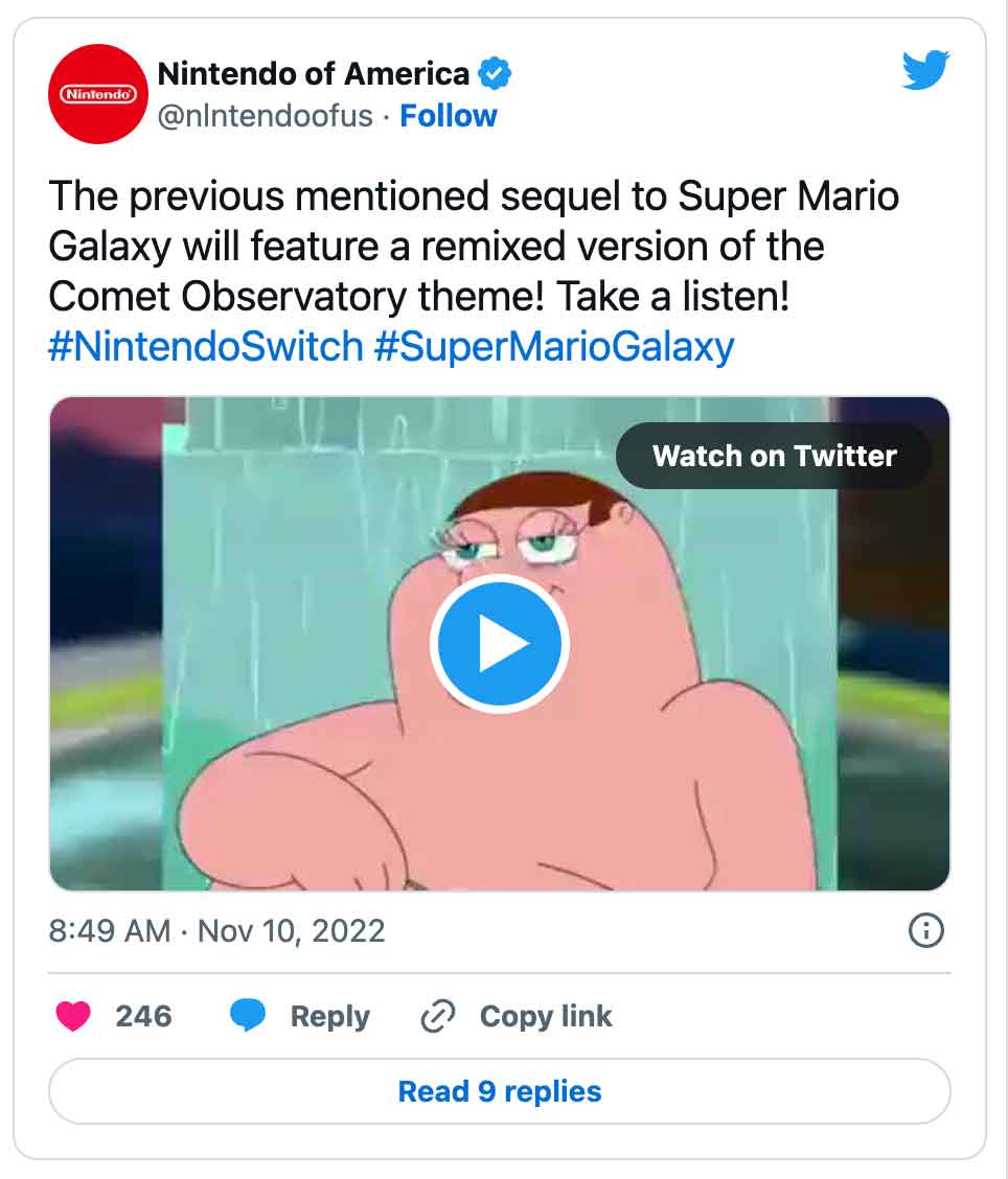 Fake Nintendo Tweet