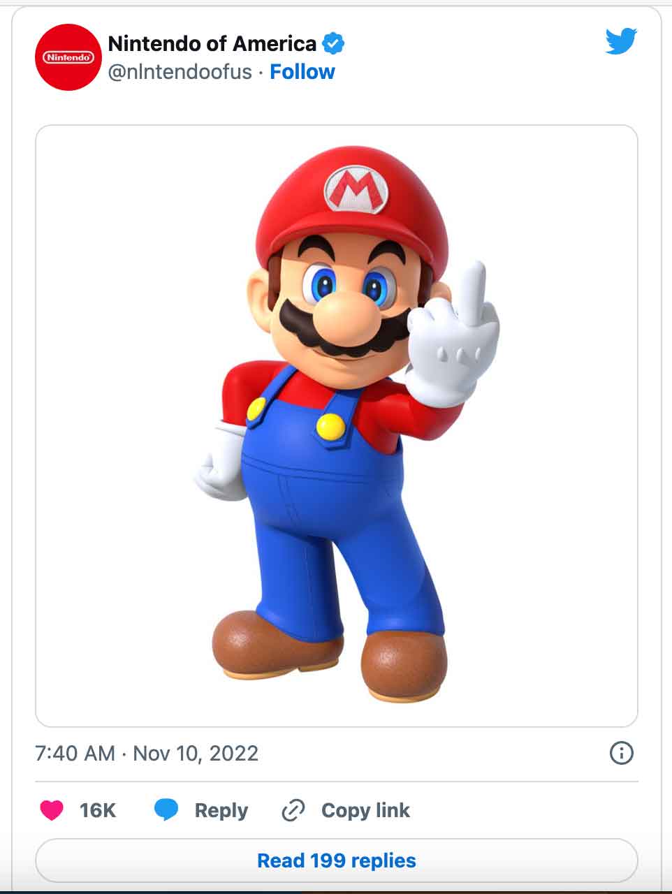 Fake Nintendo Tweet