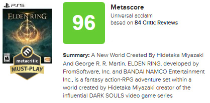 Metacritic Score Predictions? : r/Eldenring