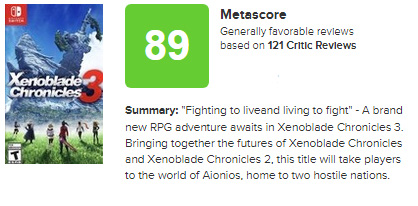 Metacritic - Xenoblade Chronicles 2 reviews are going up