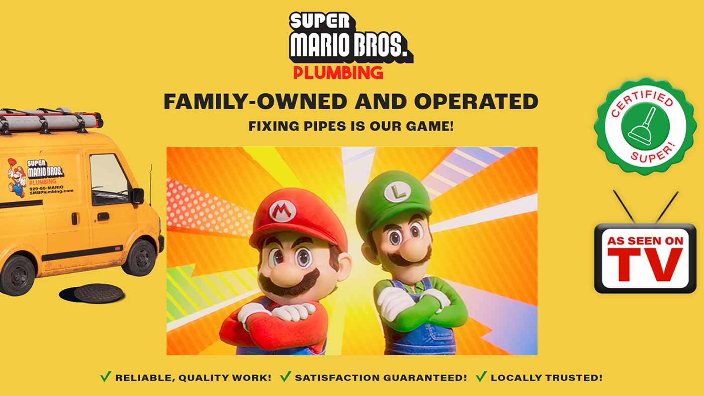 The Super Mario Bros. Movie' Reveals Plumbing Website and Commercial