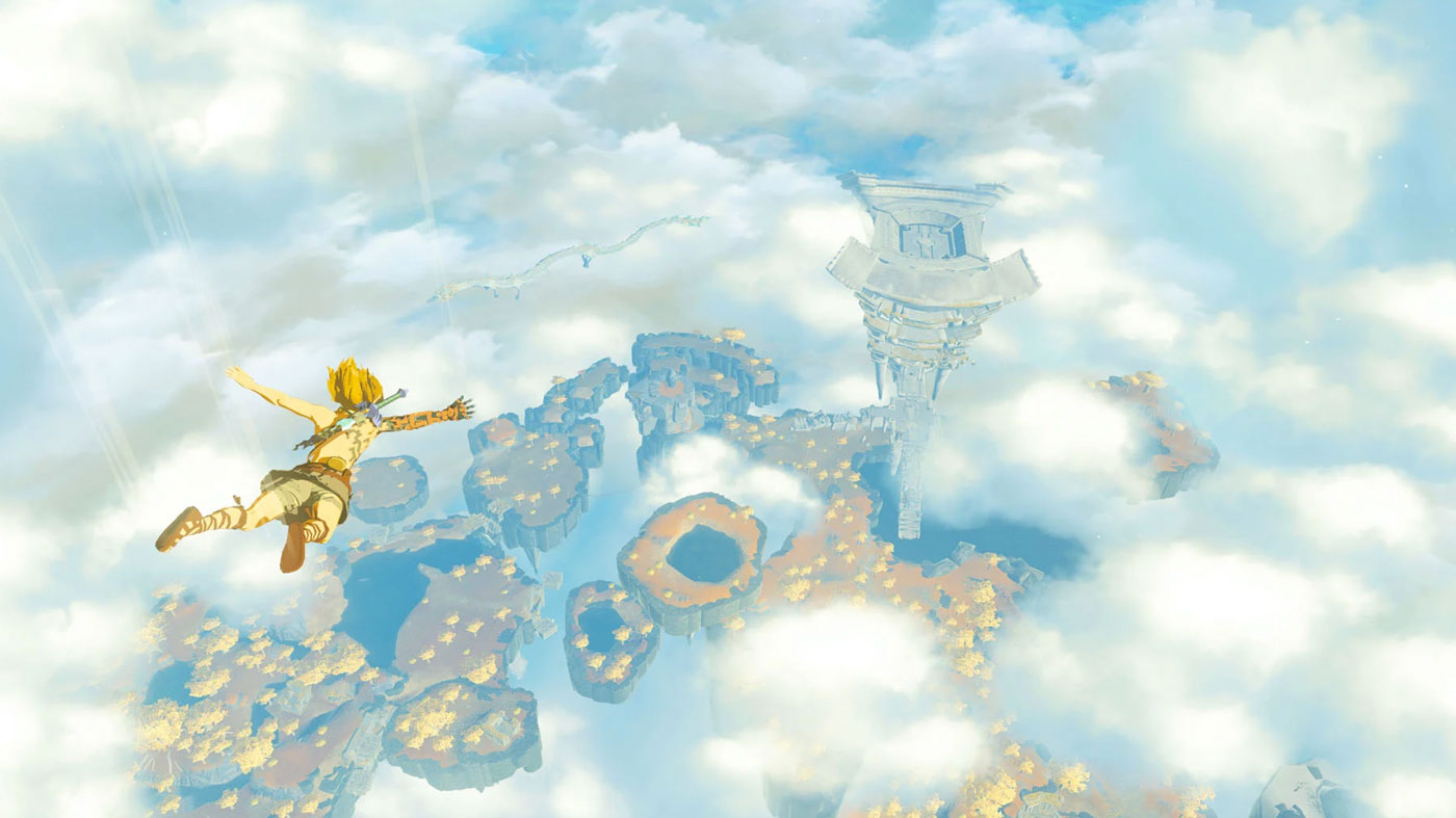The Legend of Zelda: Tears of the Kingdom Review - Link Diving To Temple Of Time