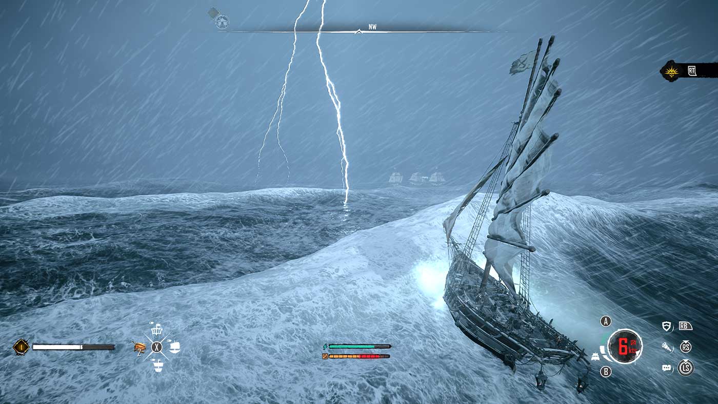 Skull and Bones Closed Beta - Ship Sailing In Thunderstorm