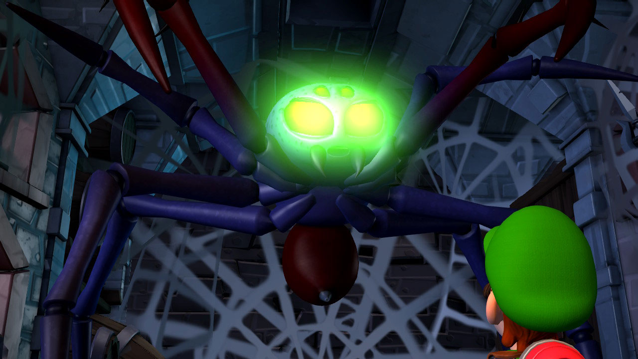 Luigi's Mansion 2 HD Review - A Possessed Spider Looks At Luigi