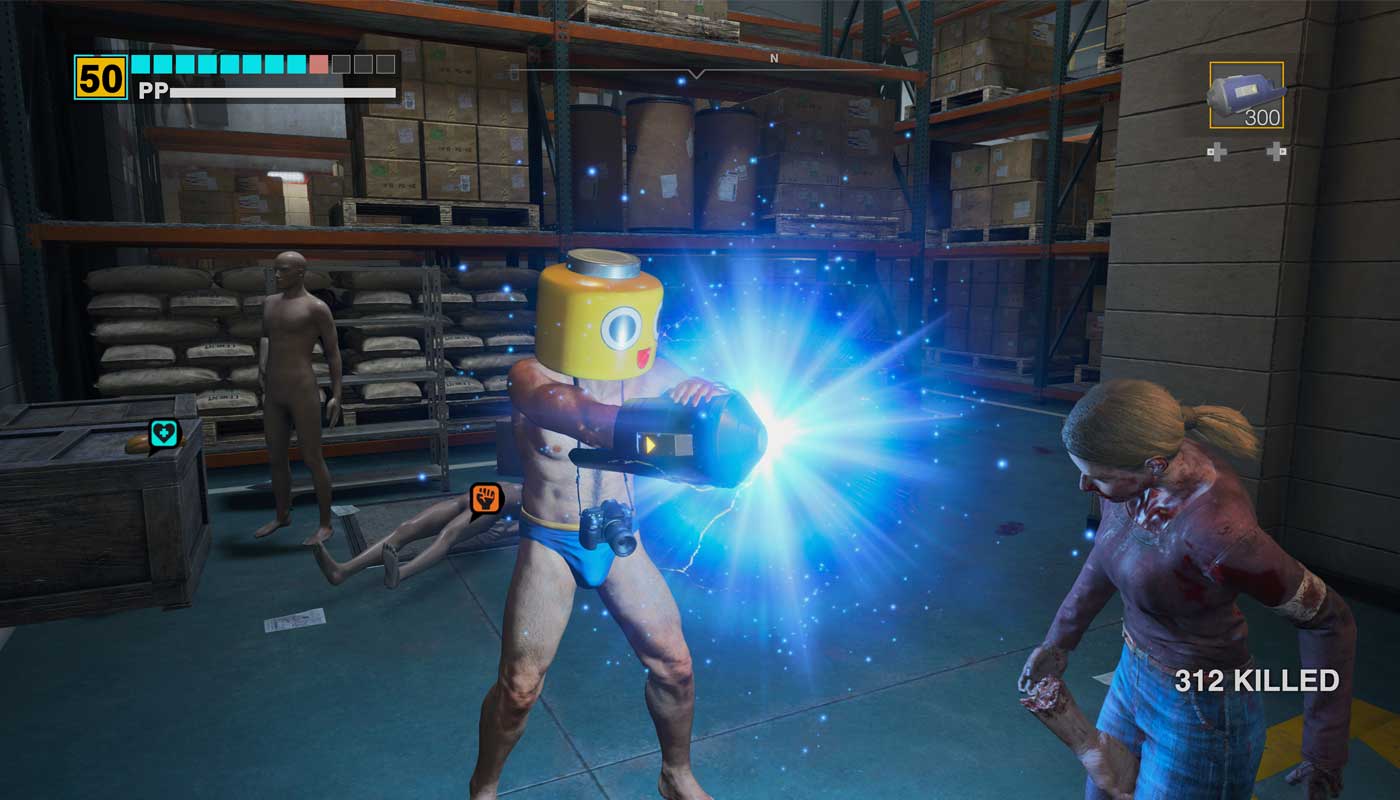 Dead Rising Deluxe Remaster Review - Frank Charging His Real Mega Blaster