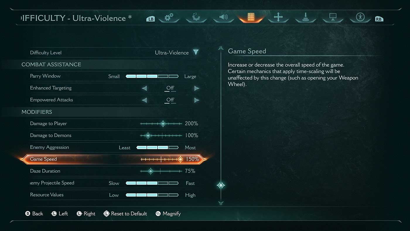 DOOM: The Dark Ages Review - Accessibility Sliders