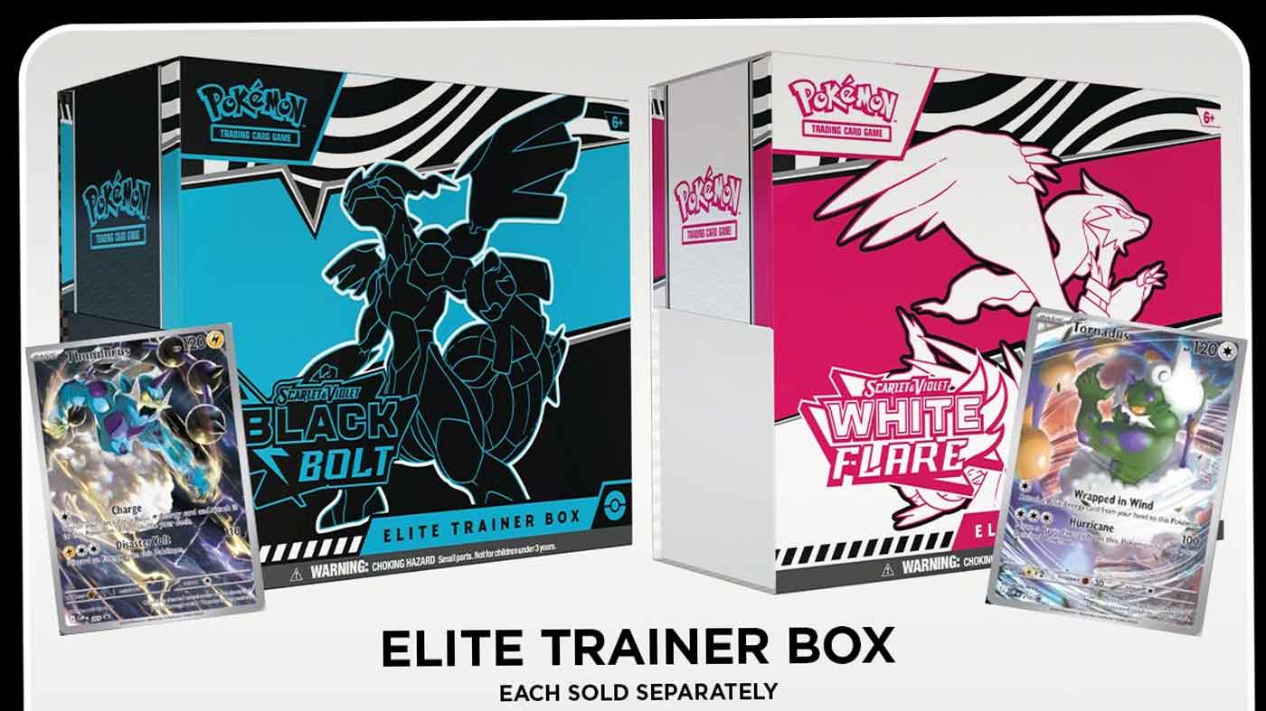 EB Games Will Have The Pokemon TCG Scarlet & Violet White Flare/Black Bolt Sets For Pre-Order Today EB Games Will Have The Pokemon TCG Scarlet & Violet White Flare/Black Bolt Sets For Pre-Order Today