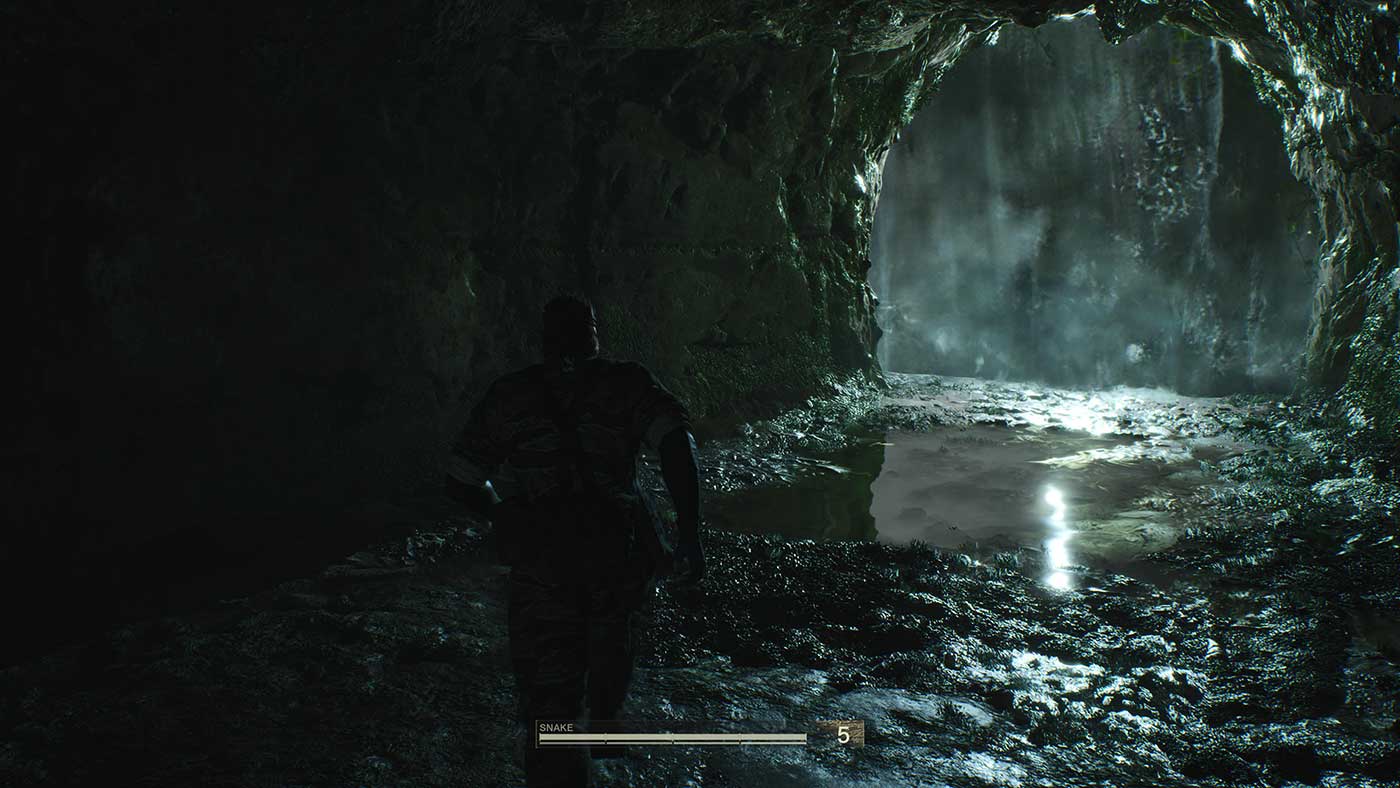 Metal Gear Solid Delta Review - Snake Behind Waterfall After Meeting EVA