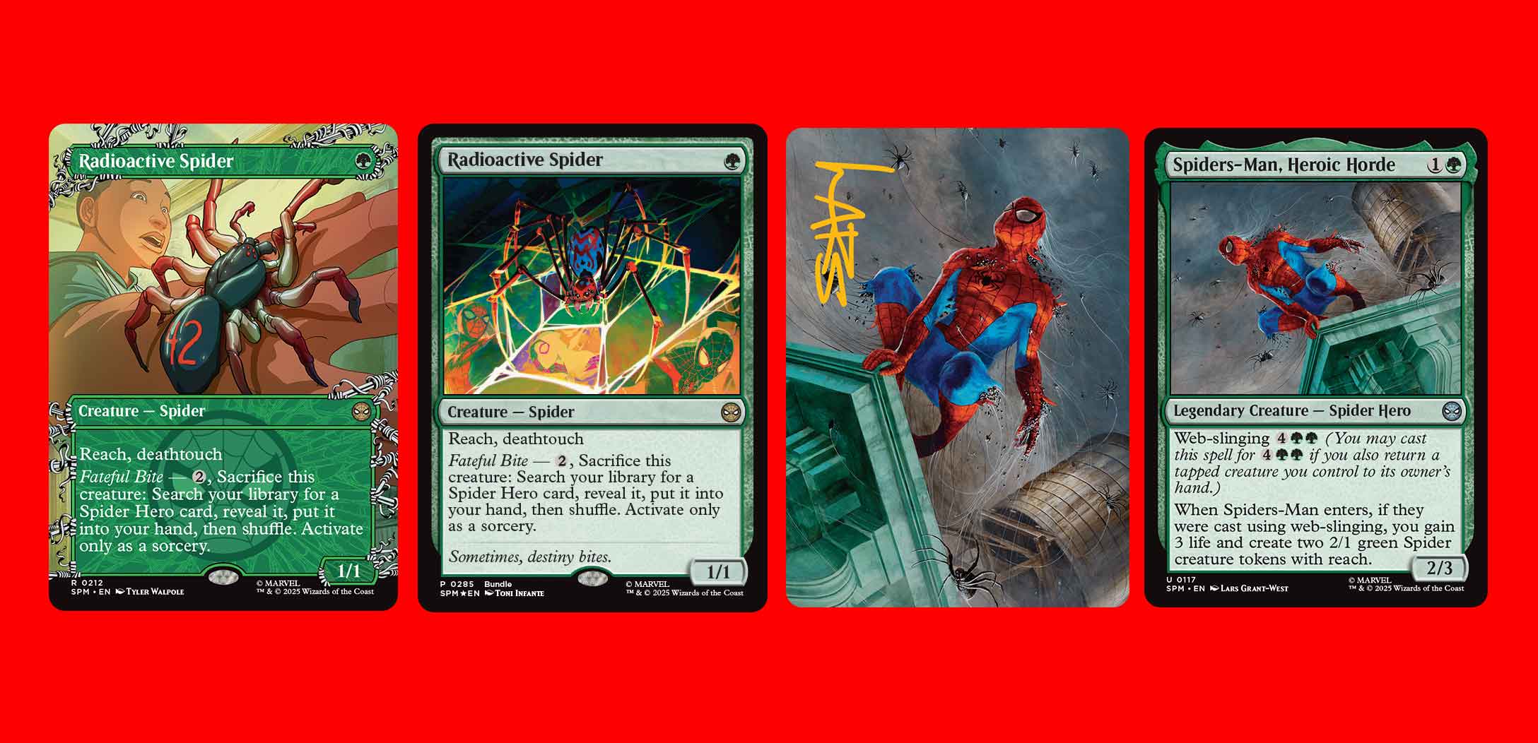 red spider cards mtg MTG Commander Deck EDH Deck Cosmic Spider-Man 100 Magic Cards Custom D –  Moonveil Games main image 1