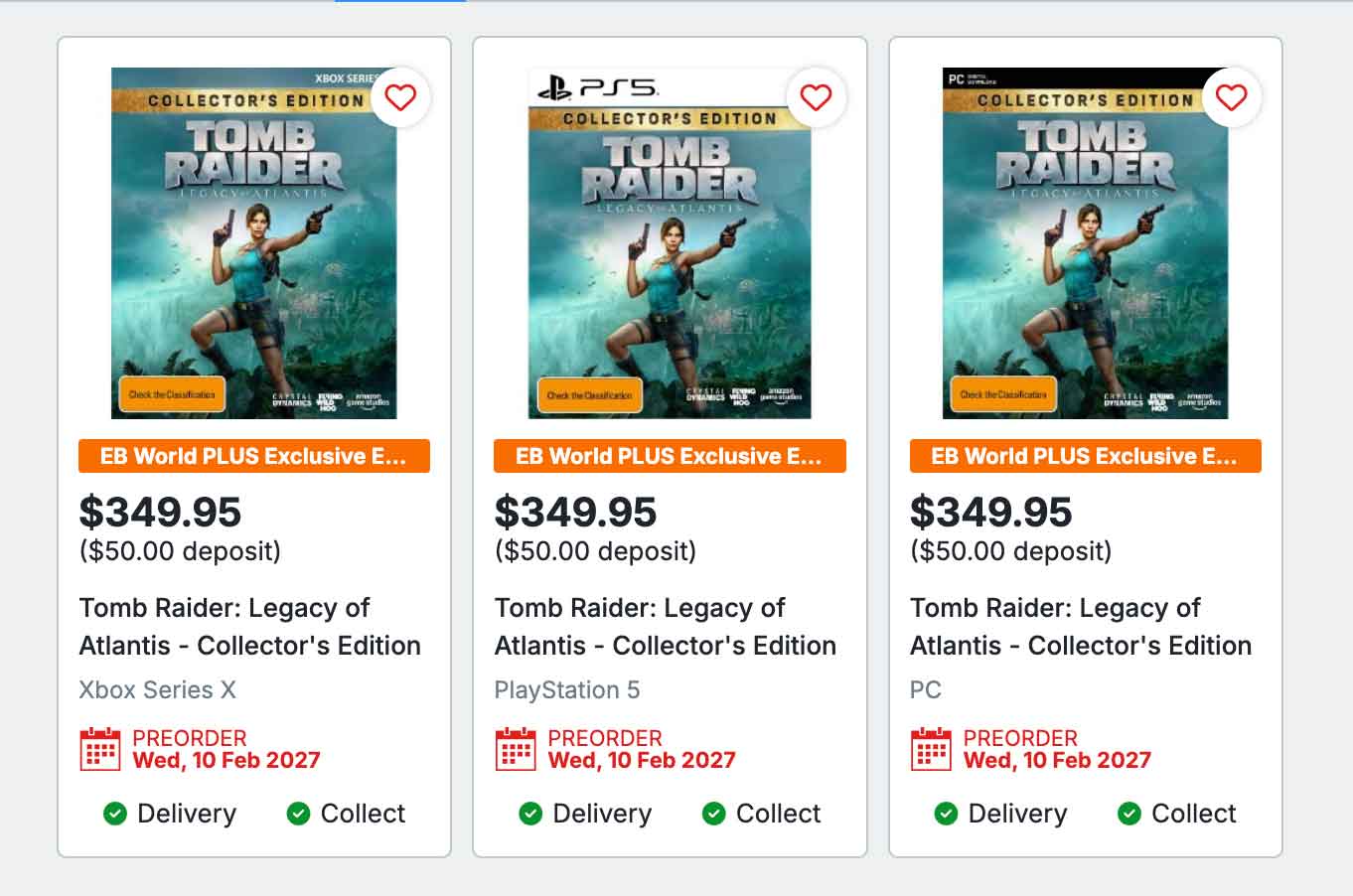 EB Games Tomb Raider