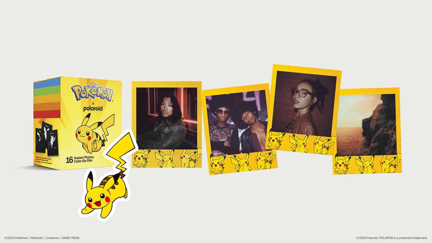 Pokemon Polaroid photos with Pikachu box, perfect for collectors and fans.