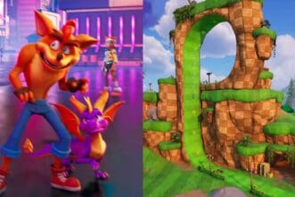 Crash Bandicoot and Spyro in Fortnite with Sonic map change.