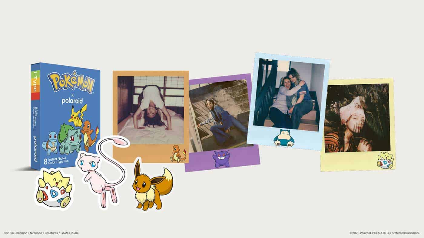Collection of Pokemon-themed Polaroid photos and stickers for fans.