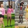 The Sims 4 characters in Mean Girls and Clueless-inspired outfits.
